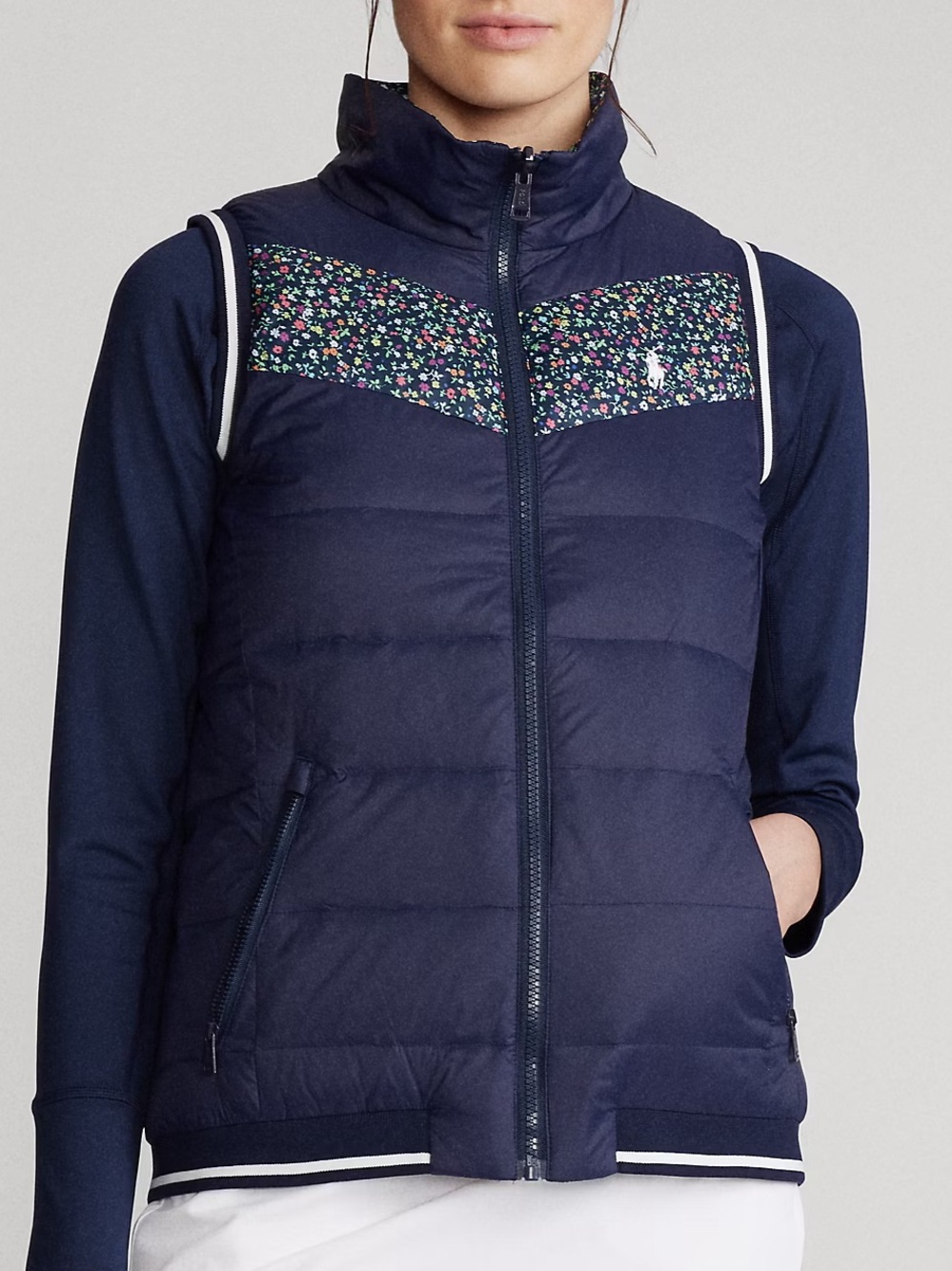 Ralph Lauren Polo Golf Floral Reversible Down-Filled Vest